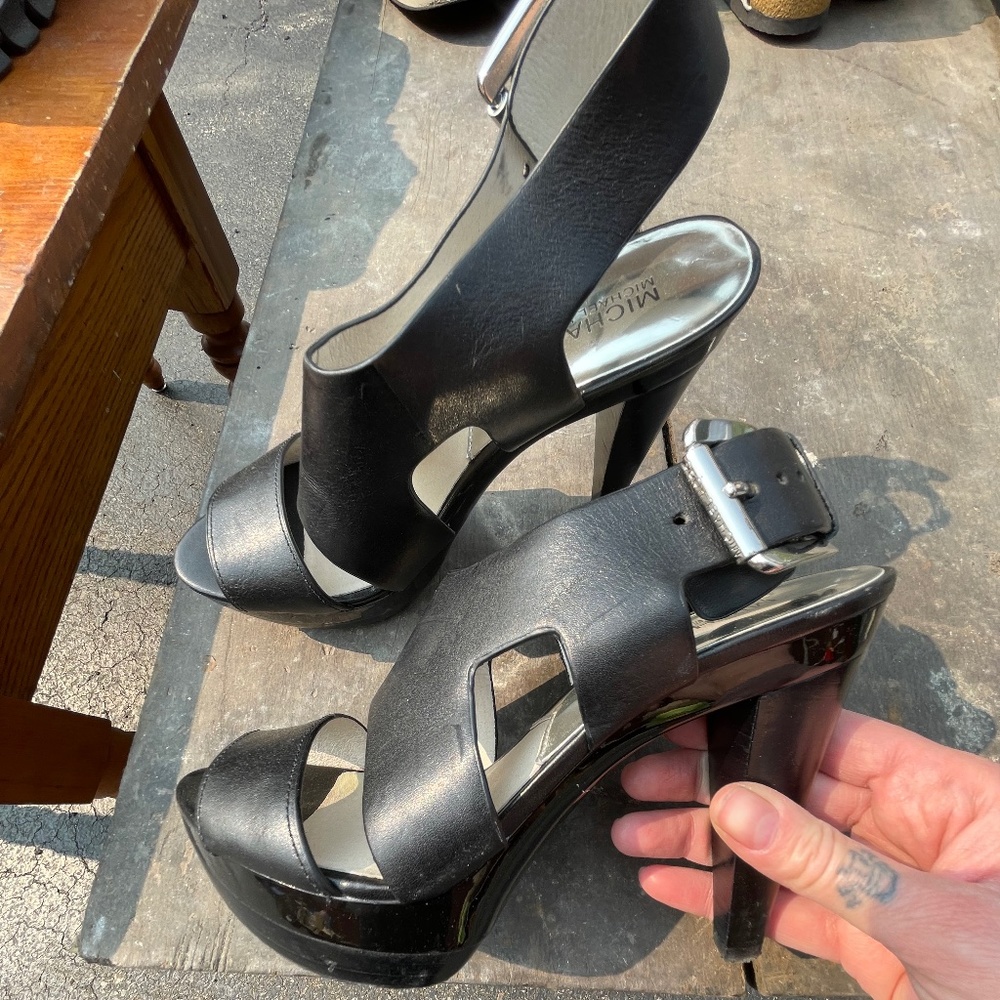 Michael Kors Black Leather Heels